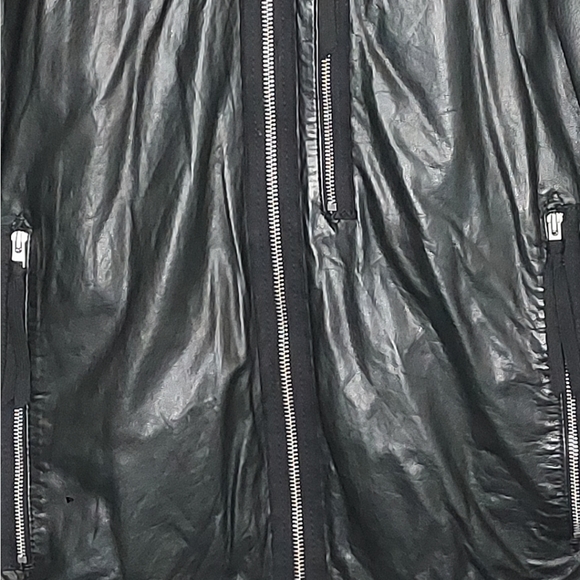 All Saints Kino Black Leather Bomber Punk Racer Rare - Picture 15 of 16